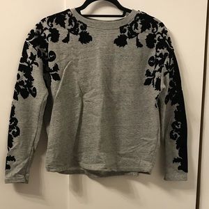 Zara Top with Velvet Floral Patterns
